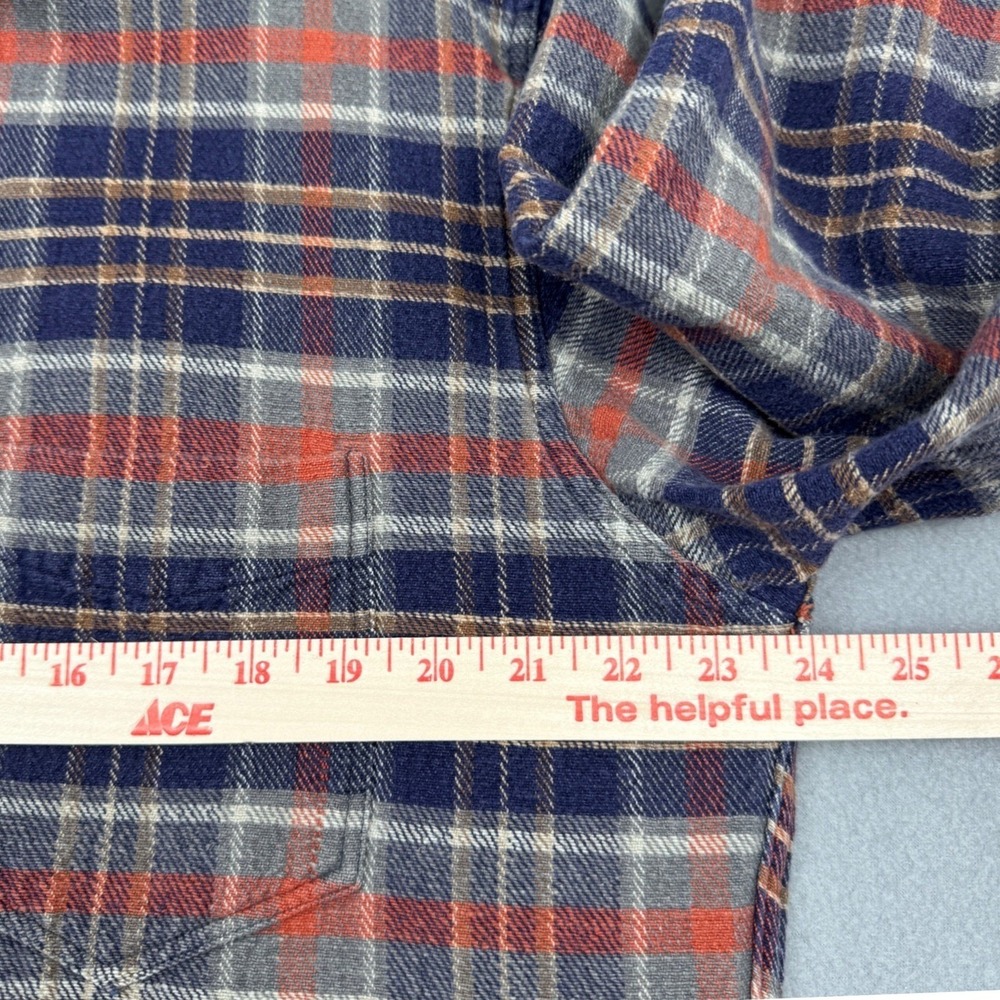 Vintage J Crew Lone Oarsman Flannel Shirt Mens L Blue Gray Plaid Normcore 90s - Picture 6 of 8